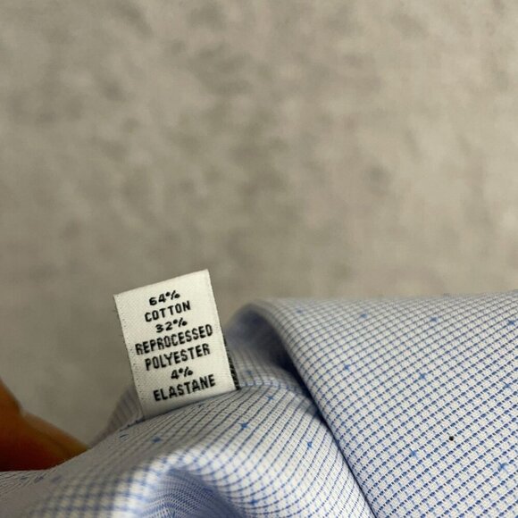 NEW Calvin Klein Men's L Button down Dress Shirt Regular Fit Light Blue Pattern - Picture 5 of 9
